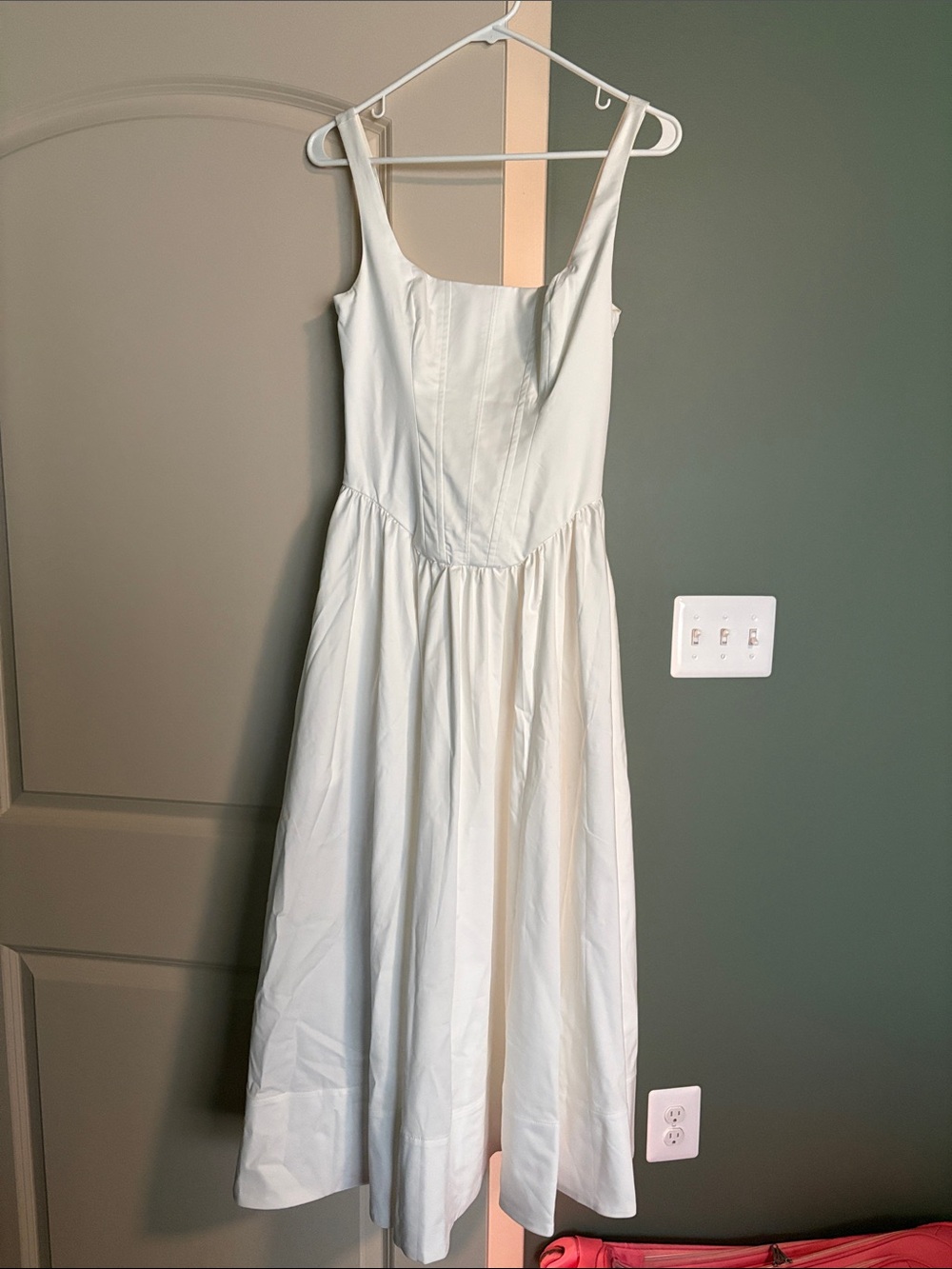 Birdy Grey White Midi Dress | XS